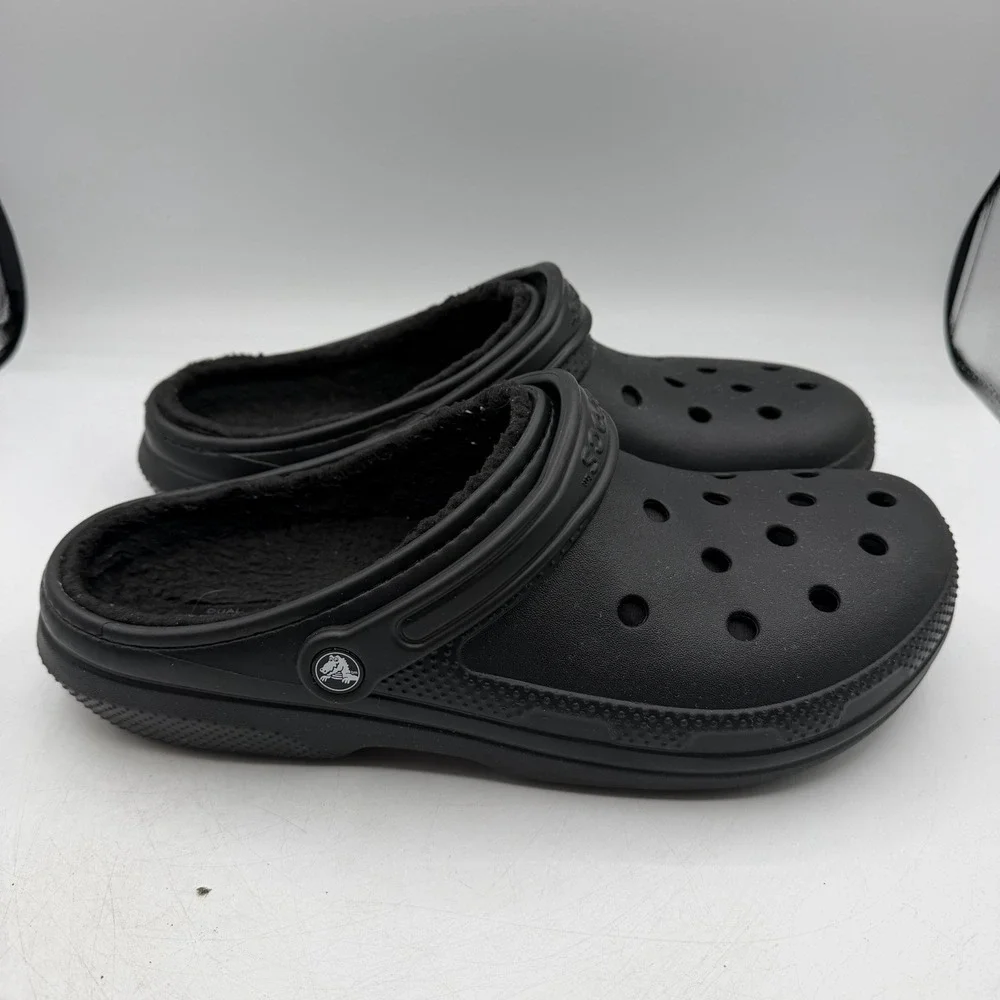 Crocs Classic Lined Clogs Mens Sz 13 Black Slip On Shoes Slippers Comfort 203591